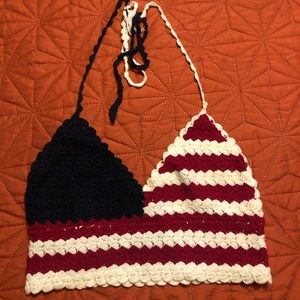 American flag crochet crop